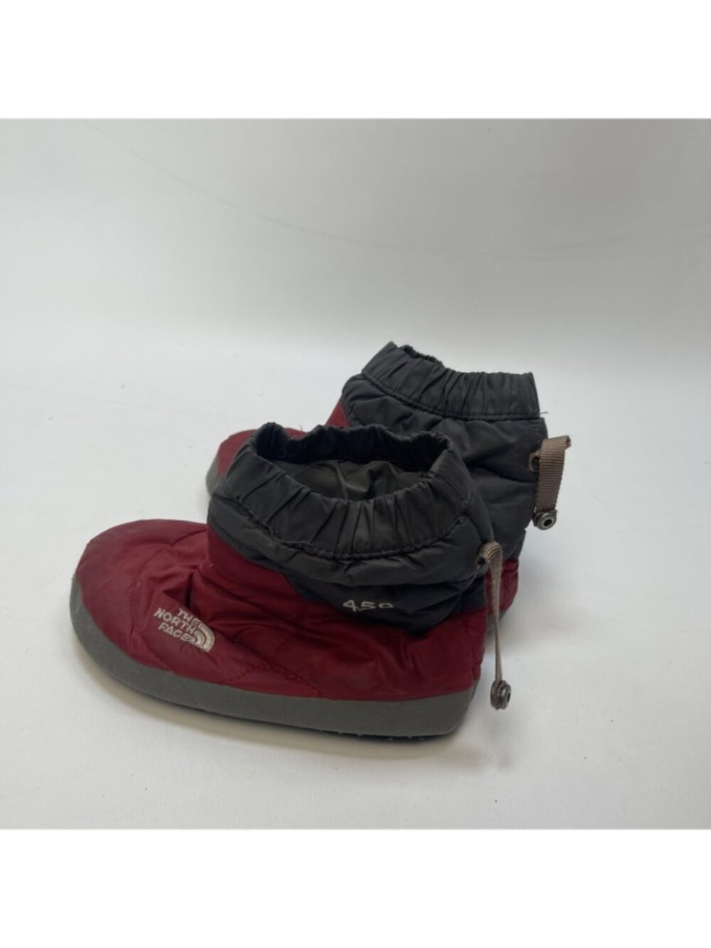 Northface Thermoball 450 Botties Slippers Boys Sz M Red / Gray Quilted Cozy - Picture 3 of 10